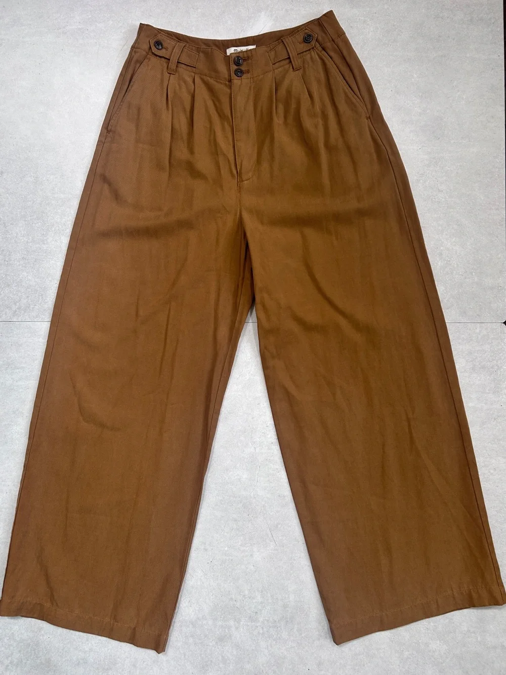 Madewell Harlow High Rise Wide Leg Trouser Pants in Acorn / Warm Brown Size 4 - Picture 5 of 16